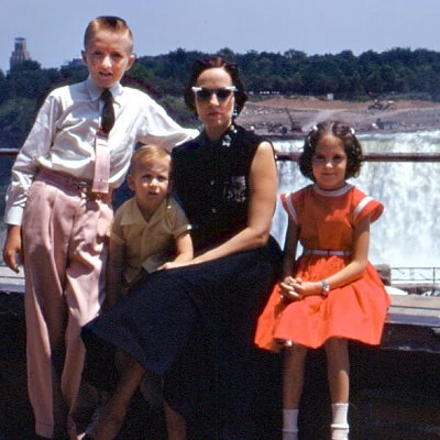 Family vacation photo at Niagara Falls.