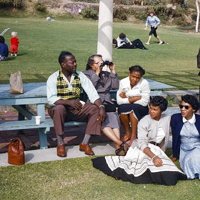 Family picnic in a Los Angeles park 1956.