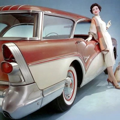 Detail from 1957 Buick station wagon advertisement.