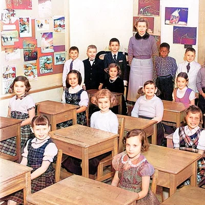 1957 elementary school class photo.