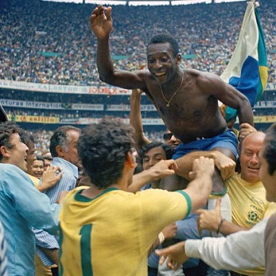 Pele leads Brazil to their first World Cup Championship in 1958.