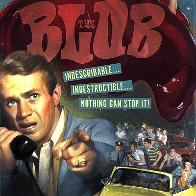 Sci Fi/Horror movie The Blob starring Steve McQueen in an early role.