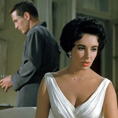 Paul Newman and Elizabeth Taylor star in the 1958 film version of the Tennessee Williams play Cat On A Hot Tin Roof.