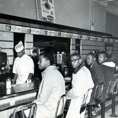 Civil rights protests continue, with segregated lunch counters in Greensboro, North Carolina targeted with sit-ins.