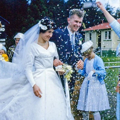 Scene from an American wedding in 1960.