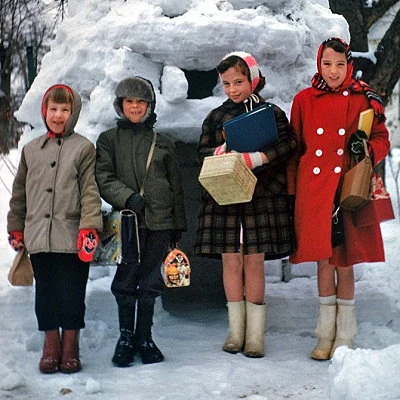 Ready for school after a snowstorm in suburban Baltimore.