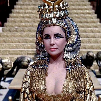A photo from the 1963 epic film Cleopatra starring Elizabeth Taylor and Richard Burton.