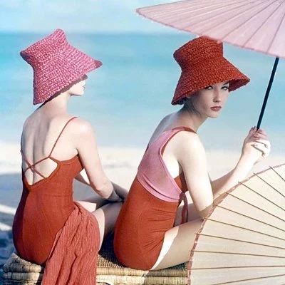 Fashion image of 1963 beach wear.