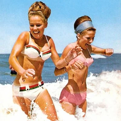 Detail from a 1964 swimsuit advertisement.