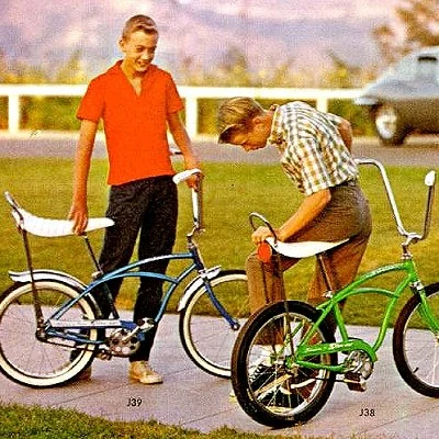 Detail from a 1965 advertisement for Schwinn Sting Ray bicycles.