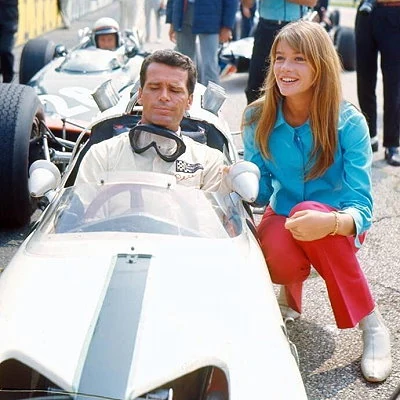 James Garner and Francois Hardy in the 1966 hit film Grand Prix.
