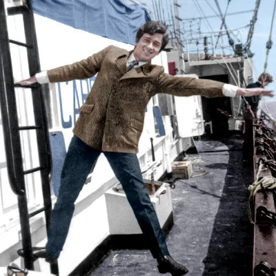 To break the BBC monopoly on radio, "pirate" radio stations are setup on ships off the UK coast playing free form, unrestricted rock music. Young Irish businessman Ronan O'Rahilly (shown) starts Radio Caroline, one of several pirate stations.