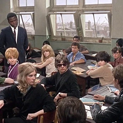 Actor Sidney Poitier stars in the film To Sir, With Love about a black teacher in a tough East London school. Scottish singer Lulu makes her acting debut and her performance of the title song hits #1 US.