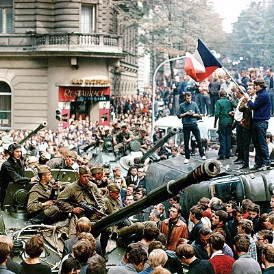Mass protests lead to political liberalization in Czechoslovakia. Known as the "Prague Spring" the movement is ended when the Soviet Union sends in troops to stop the reforms.