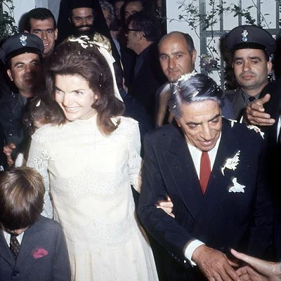Jacqueline Kennedy, the widow of former US President John Kennedy, marries Greek shipping tycoon Aristotle Onassis.