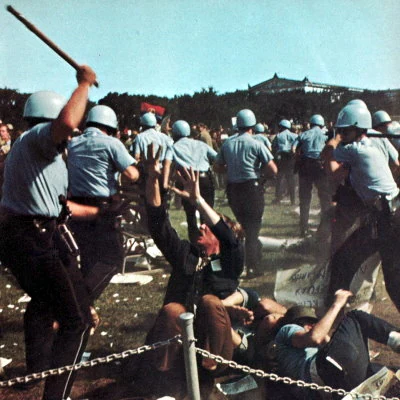 Anti-War protests at the 1968 Chicago Democratic Convention turn violent.