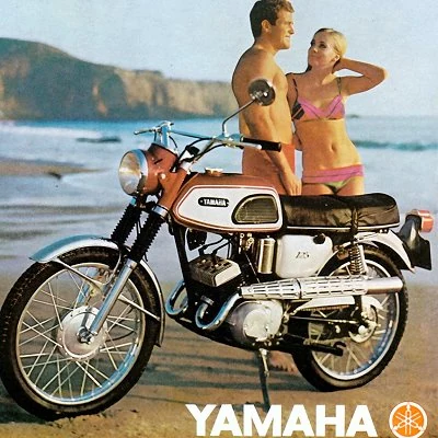Detail from Yamaha motorcycle advertisement.