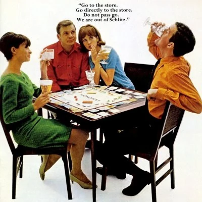 Detail from Schlitz beer advertisement.