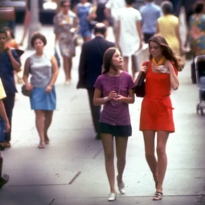 Real photo of 1969 street scene in New York City.