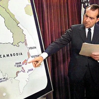 US President Richard Nixon sends troops into neutral Cambodia threatening to widen the Vietnam War and causing widespread protests in the US. The troops are later withdrawn, but aerial bombing continues until 1973 with widespread civilian casualties.