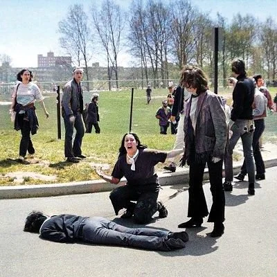 Four students are killed at Kent State University in Ohio during a protest against the US invasion of Cambodia. The deaths occur when national guard troops open fire on the crowd.