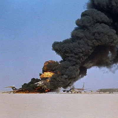 The Popular Front For The Liberation Of Palestine (PFLP) hijack four passenger planes in Sep. 1970. All 310 passengers are eventually released, but the hijackers blow up the planes at Dawson Field, an abandoned British airfield in Jordan.