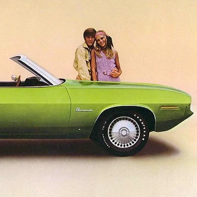 Detail from a 1970 advertisement for the Plymouth Barracuda.