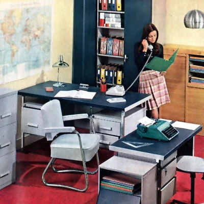 Detail from a 1970 office furniture catalog.