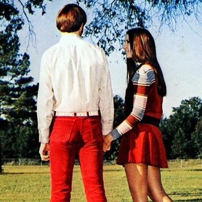 American high school couple in a yearbook photo.