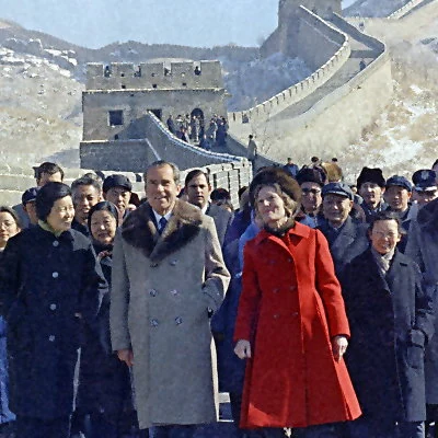 After over a year of diplomacy, President Nixon visits the People's Republic of China, breaking years of diplomatic isolation. It is an important step in the normalization of diplomatic relations with China, which occurs in 1979.