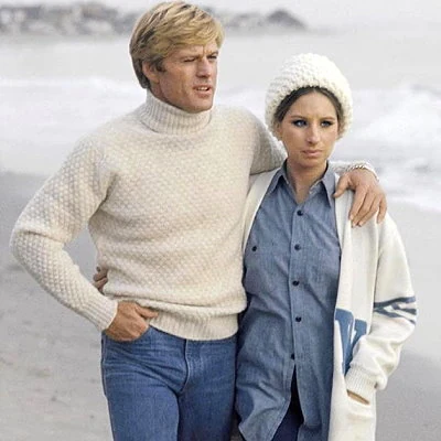 Actors Robert Redford and Barbra Streisand star in the 1973 romance film The Way We Were.