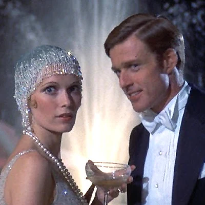 Still from the movie The Great Gatsby starring Mia Farrow and Robert Redford. The film is based on the 1925 novel by F. Scott Fitzgerald.