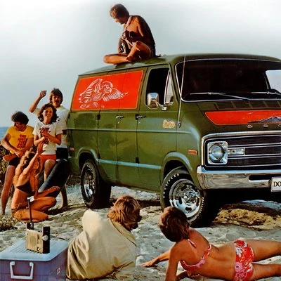 Photo detail from an advertisement for Dodge Custom Street Vans.