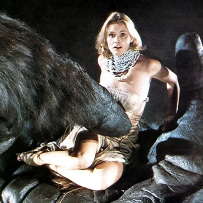 The film King Kong, about the capture of a giant ape, introduces Jessica Lange in her first film role. The film is a remake of the 1933 King Kong film.