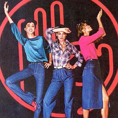 Detail from a Sasson advertisement for women's jeans.