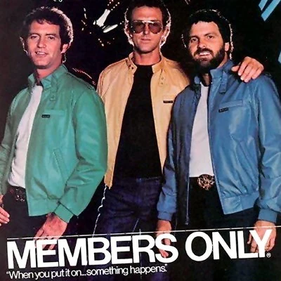 Member's Only jackets are introduced into the US from Europe. Using celebrity advertising, the jackets become an iconic 80's men's fashion statement.