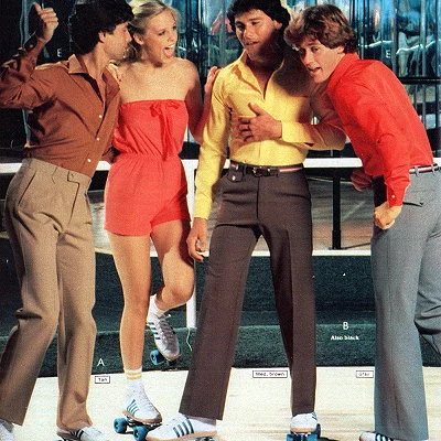 Roller disco featured in a spread for the 1980 Montgomery Ward catalog.
