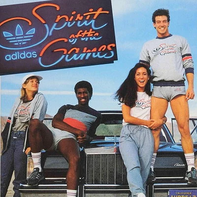 Adidas sportswear advertisement promoting the 1980 Summer Olympics which the US later decides to boycott.