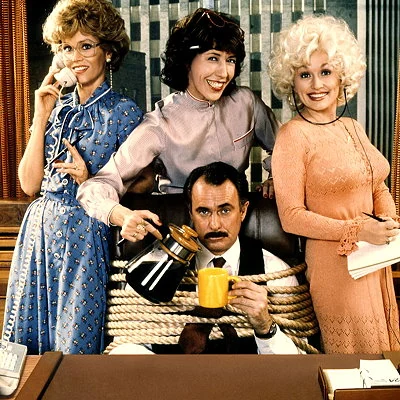 The comedy film 9 to 5, starring Jane Fonda, Lily Tomlin and Dolly Parton as working women with a tyrannical boss, is a box office hit in 1980.