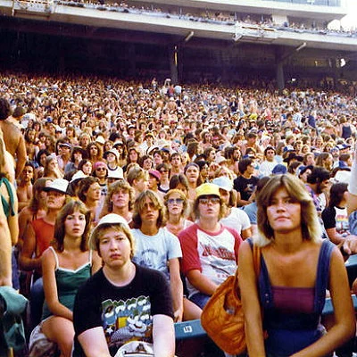 Audience at a 1980 Van Halen concert.