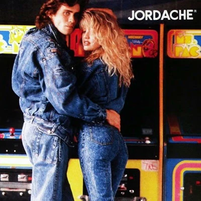 Jordache Jeans advertisement showing the 80's craze for acid washed denim.