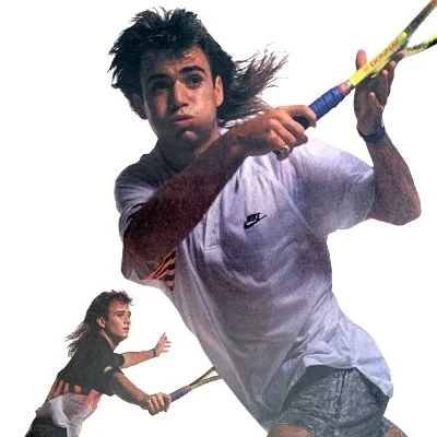 Professional tennis play Andre Agassi in an ad for Nike.