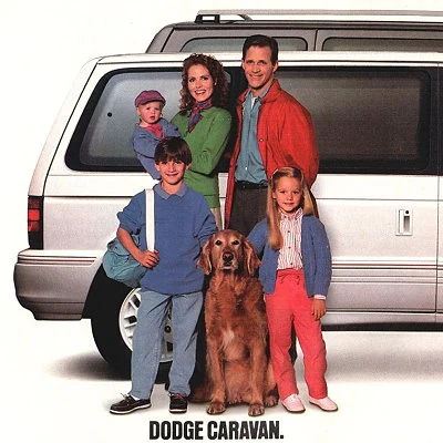 Detail from an advertisement for the 1991 Dodge Caravan.
