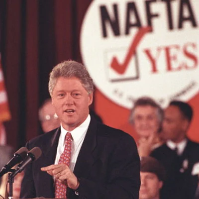 The North American Free Trade Agreement (NAFTA) is signed by the leaders of Canada, Mexico and the U.S. in December creating one of the world's largest free trade blocs. The trade agreement would remain in place until the new USMCA agreement in 2018.