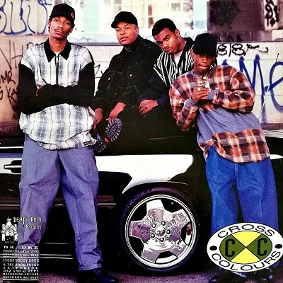 Snoop Dogg, Dr. Dre and Dogg Pound in a 1993 fashion ad for Cross Colours.