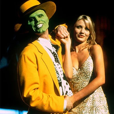 Jim Carrey and Cameron Diaz in the superhero comedy film The Mask, which becomes the fourth highest grossing film of 1994.