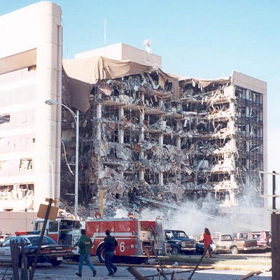 Domestic terrorists blow up the Alfred P. Murrah Federal Building in Oklahoma City, OK killing 168 and injuring 680. Timothy McVeigh and Terry Nichols are found guilty of the crime, with McVeigh sentenced to death and Nichols sentenced to life in prison in 1997.