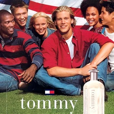 Detail from a 1995 ad for Tommy Hilfiger fragrances.