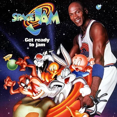 Space Jam is a live action/animated film starring Michael Jordan as himself along with Looney Tunes cartoon characters.