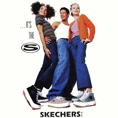 Advertisement for Skechers footwear.